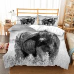 Housse de couette vaches x imprim�� d b��tail des highlands ��cossais animal parure de lit personnes ...