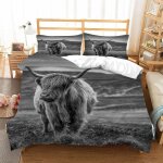 Housse de couette vaches x imprim�� d b��tail des highlands ��cossais animal parure de lit personnes ...