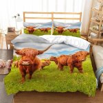 Housse de couette vaches x imprim�� d b��tail des highlands ��cossais animal parure de lit personnes ...
