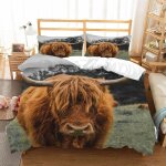 Housse de couette vaches x imprim�� d b��tail des highlands ��cossais animal parure de lit personnes ...