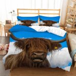 Housse de couette vaches x imprim�� d b��tail des highlands ��cossais animal parure de lit personnes ...