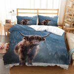 Housse de couette vaches x imprim�� d b��tail des highlands ��cossais animal parure de lit personnes ...