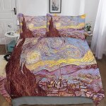Housse de couette van gogh impression d art parure de lit en microfibre hypoallergique housses de couettes ...