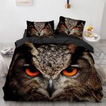 Housse de couette x ado garcon polyester coton parure de lit moelleux hibou housse de couette x cm avec ...