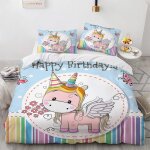 Housse de couette x ado garcon polyester coton parure de lit moelleux licorne housse de couette cm x ...