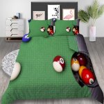 Housse de couette x billard, d imprim��e microfibre parure de lit billard housse de couettes personne ...