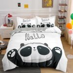 Housse de couette x blanc mignon microfibre parures de lit pour adolescent avec taies d'oreiller, s��chage ...