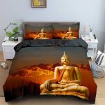Housse de couette x bouddha dor�� parure de lit en microfibre avec fermeture ��clair, housse couette ...