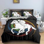 Housse de couette x cheval de trait parure de lit en microfibre avec fermeture ��clair, housse couette ...