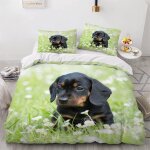 Housse de couette x chiens d'animaux parure de lit en microfibre avec fermeture ��clair, housse couette ...