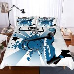 Housse de couette x cm adolescent basket bleu parure de lit personne avec fermeture ��clair doux respirant ...