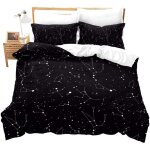 Housse de couette x cm adolescent constellation noire parure de lit personne avec fermeture ��clair doux ...