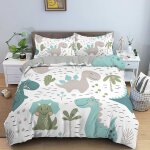 Housse de couette x cm adolescent dinosaure bleu parure de lit personnes avec fermeture ��clair doux ...