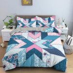 Housse de couette x cm adolescent fleur vintage bleue parure de lit personne avec fermeture ��clair doux ...