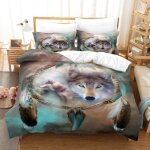Housse de couette x cm d attrape - r��ves plumes impression parure de lit doux hypoallerg��nique polyester ...