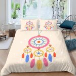 Housse de couette x cm attrape - r�ves color� plume parure de lit en l�ger et doux personnes avec fermeture ...