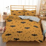Housse de couette x cm chauve - souris parure de lit avec fermeture ��clair et taies d'oreiller microfibre ...