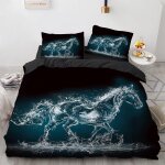 Housse de couette x cm cheval animal housse de couette x enfant avec taies d'oreiller x cm anti - allergique ...