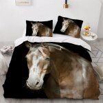Housse de couette x cm cheval animaux parure de lit en l�ger et doux personnes avec fermeture eclair ...