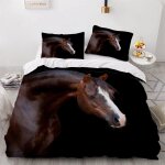 Housse de couette x cm cheval animaux parure de lit en l�ger et doux personnes avec fermeture eclair ...