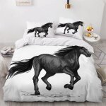 Housse de couette x cm cheval animaux parure de lit en l�ger et doux personnes avec fermeture eclair ...