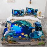 Housse couette x cm dauphin housse de couette pas cher avec taies d'oreiller xcm moelleux polyester - ...