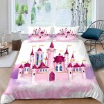 Housse de couette x cm dessin anim� fille color� chateau parure de lit en l�ger et doux personnes avec ...