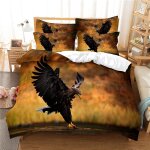 Housse de couette x cm enfant aigle de mer jaune parure de lit personnes avec fermeture ��clair doux ...