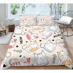 Housse de couette x cm enfant chat de dessin anim�� parure de lit personnes avec fermeture ��clair doux ...