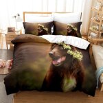 Housse de couette x cm enfant chien gris de terre - neuve parure de lit personnes avec fermeture ��clair ...