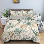 Housse de couette x cm enfant feuille de palmier vert parure de lit personne avec fermeture ��clair doux ...