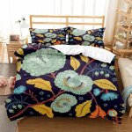 Housse de couette x cm enfant fleur bleue parure de lit personnes avec fermeture ��clair doux respirant ...