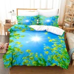 Housse de couette x cm enfant fleur de colza bleue parure de lit personnes avec fermeture ��clair doux ...