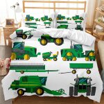 Housse de couette x cm enfant tracteur vert parure de lit personnes avec fermeture ��clair doux respirant ...