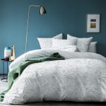 Housse de couette x cm feuillage imprim��es r��versibles % percale de coton bio oeko - tex fils / cm ...