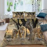 Housse de couette x cm tigre animaux parure de lit en l�ger et doux personnes avec fermeture eclair et ...