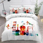 Housse de couette x cm violoncelle parure de lit en microfibre, housse de couette avec fermeture ��clair, ...