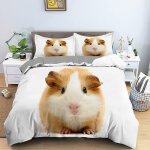 Housse de couette x cochon d'inde blanc, microfibre d imprim��e cochon d'inde blanc parure de lit, x ...