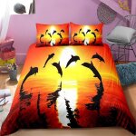 Housse de couette x dauphin, d imprim��e microfibre parure de lit dauphin housse de couettes personne ...