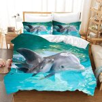 Housse de couette x dauphin, microfibre d imprim��e dauphin parure de lit, x housse de couettes avec ...