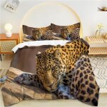 Housse de couette x dor��, &l��opard parure de lit personnes microfibre doux respiran housse couette ...
