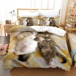 Housse couette x doux confortable parure lit enfant microfibre housse de couette personne garcon chat ...