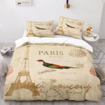 Housse couette x doux confortable parure de lit enfant microfibre housse couette enfant paris tour eiffel ...