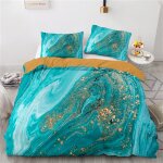 Housse couette x doux confortable parure de lit microfibre housse couette enfant ocean mer marbre x cm ...