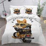 Housse de couette x enfant chat d imprim� fille parure de lit personnes moto pi�ces confortable doux ...