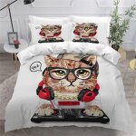 Housse de couette x enfant chat d imprim� fille parure de lit personnes musique pi�ces confortable doux ...