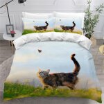 Housse de couette x enfant chat d imprim� fille parure de lit personnes papillon pi�ces confortable doux ...