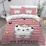 Housse de couette x enfant chat d imprim� fille parure de lit personnes princesse pi�ces confortable ...