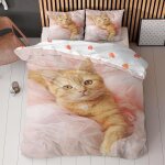 Housse de couette x enfant fille chat d motif parure de lit personne microfibre housse couette animaux ...