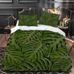 Housse de couette x feuilles de palmier, d imprim��e microfibre parure de lit feuilles de palmier housse ...